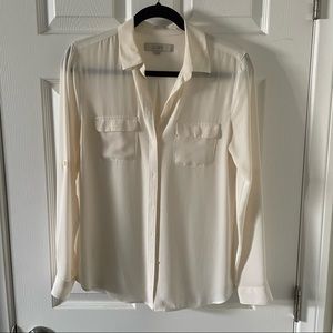 LOFT Sheer Button Up Shirt